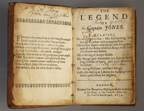 Lloyd, David - The Legend of Captain Jones, 12mo, calf, writings to fly leaf and title page, early page edges ragged,